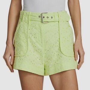 Derek Lam - Matcha Lime Green Eyelet Women Shorts size 10